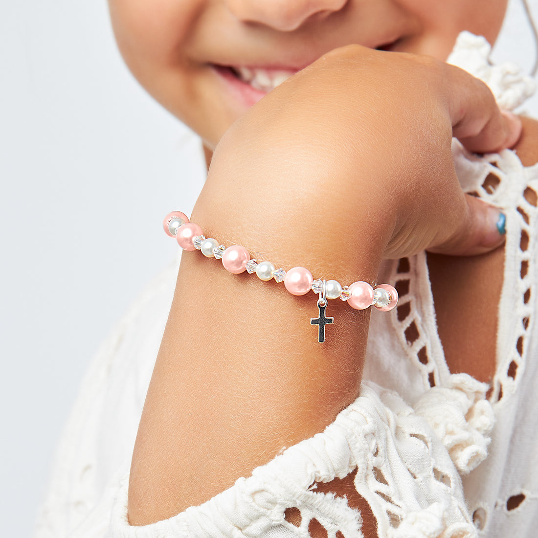 Buy Baby Crystals Christening Bracelet - Sterling Silver Cross Charm  Bracelet - Little Girls Jewelry Gift Christening Favors Baptism Gifts for  Little Girl (18 Months-4 Years) at Amazon.in